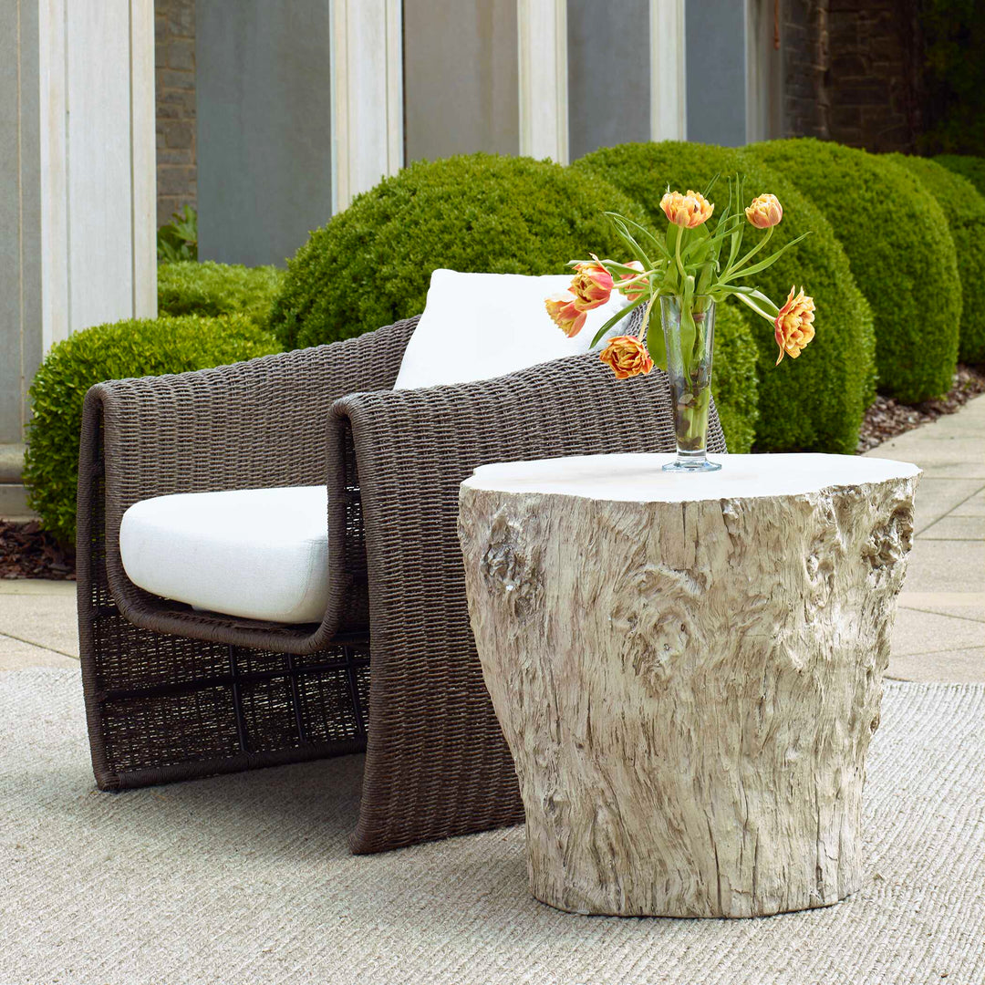 American Home Furniture Uttermost Oakmont White Outdoor Side Table
