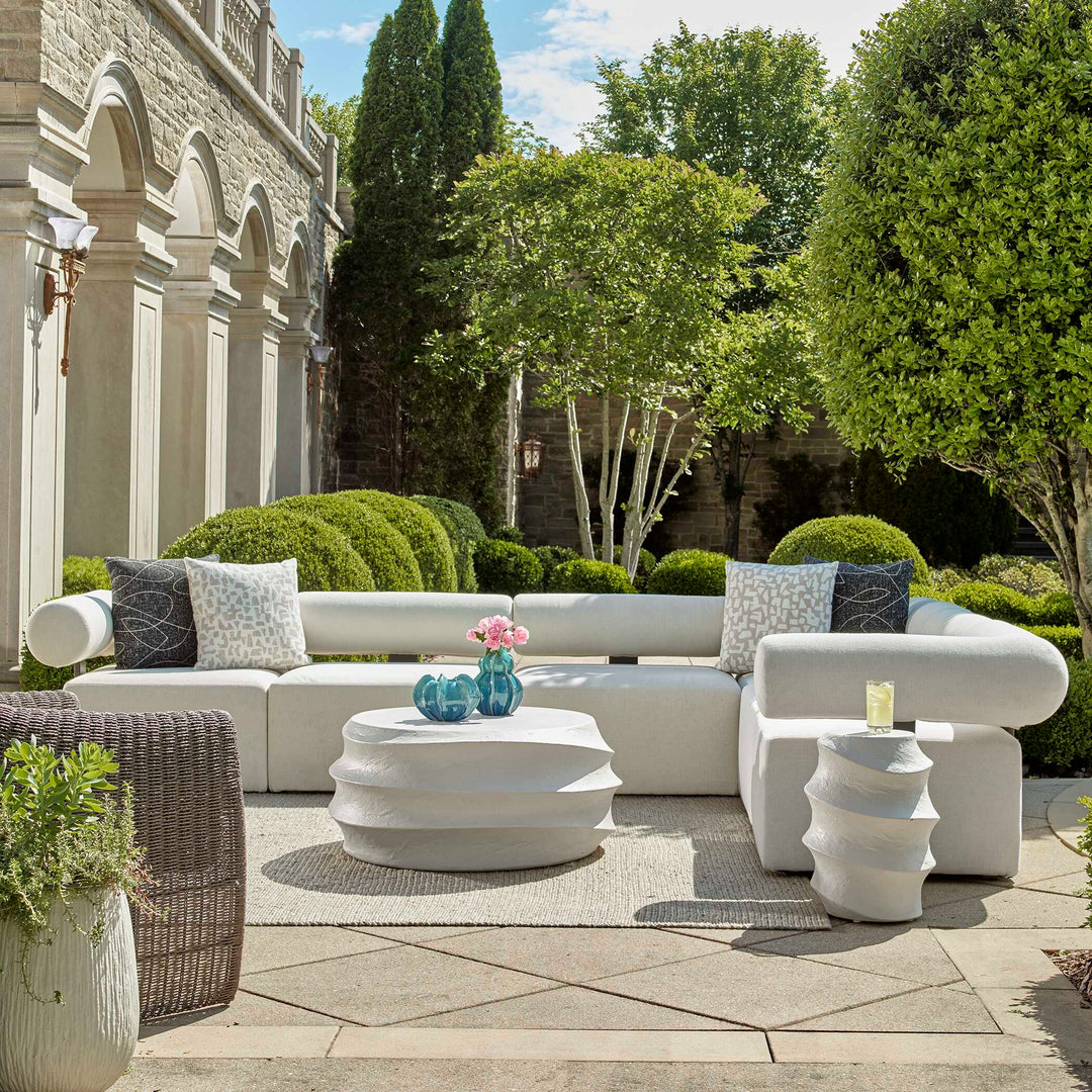 American Home Furniture Uttermost Winded Outdoor White Accent Table