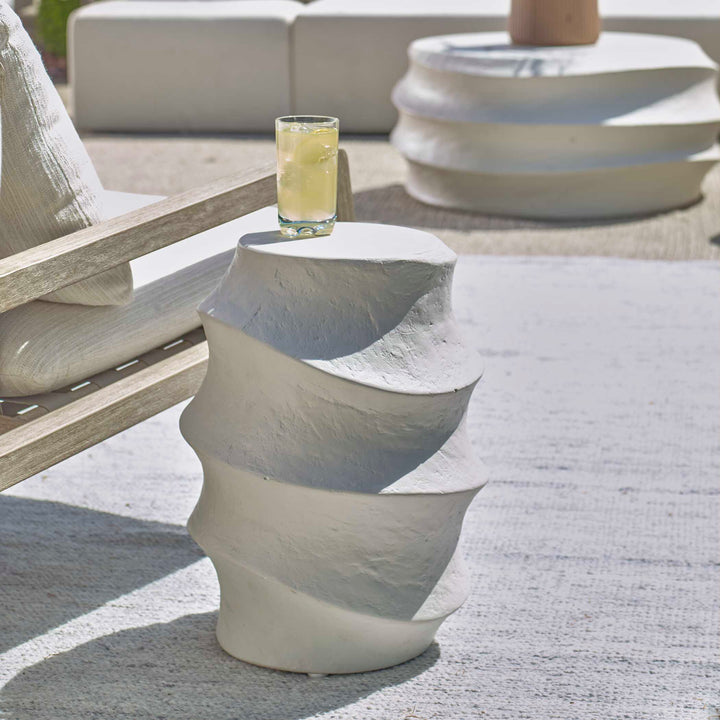 American Home Furniture Uttermost Winded Outdoor White Accent Table