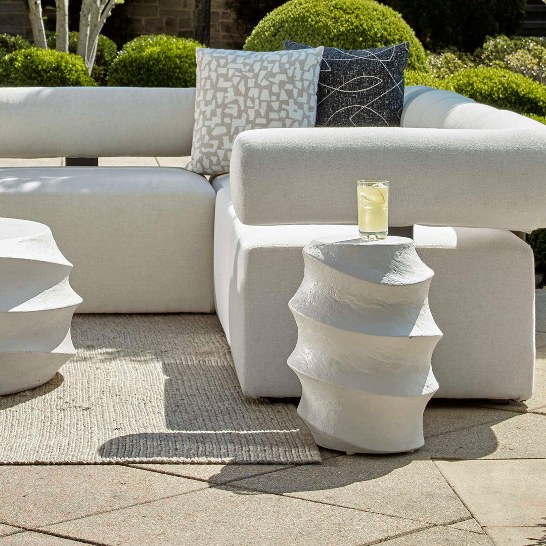 American Home Furniture Uttermost Winded Outdoor White Accent Table