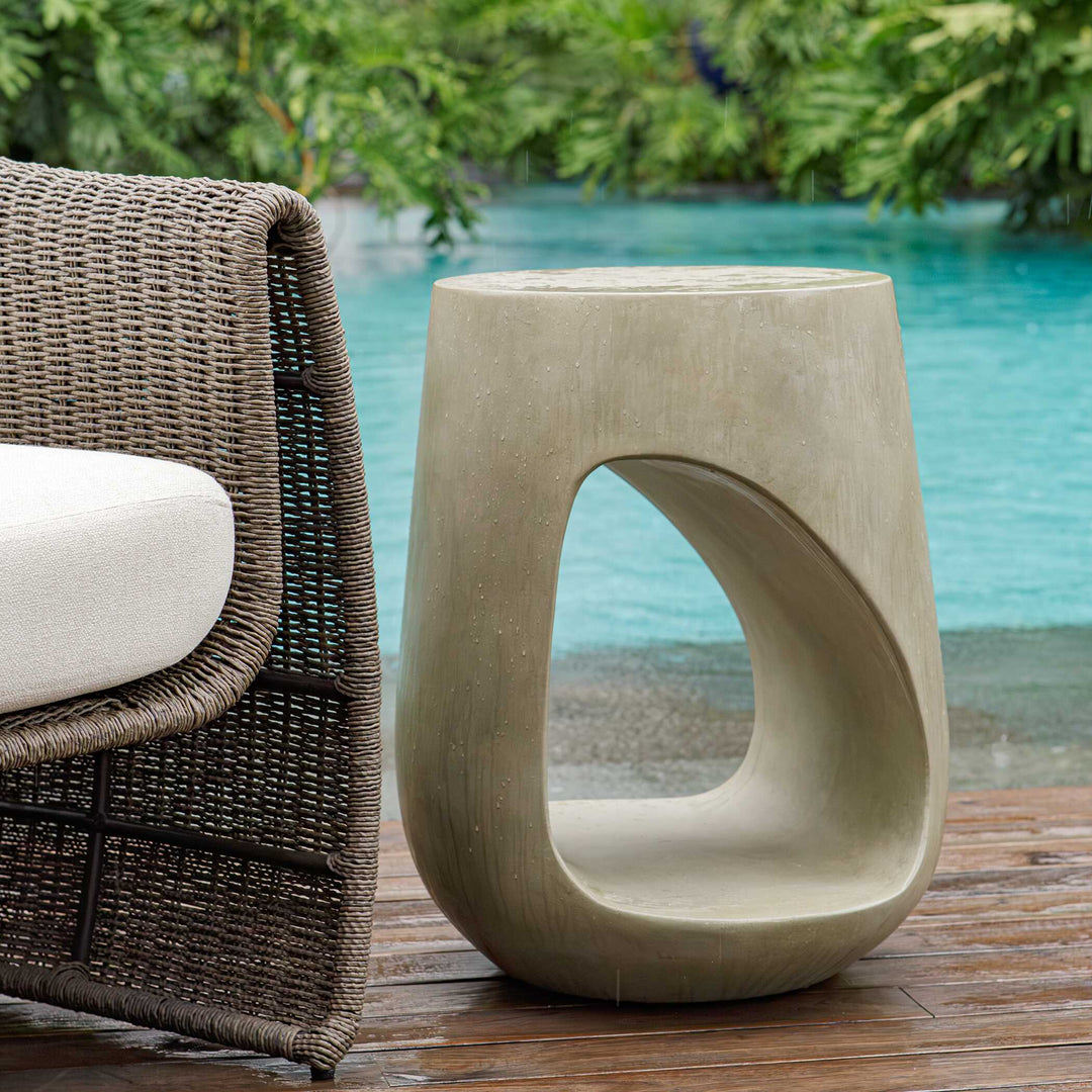 American Home Furniture Uttermost Lithos Gray Outdoor Accent Table