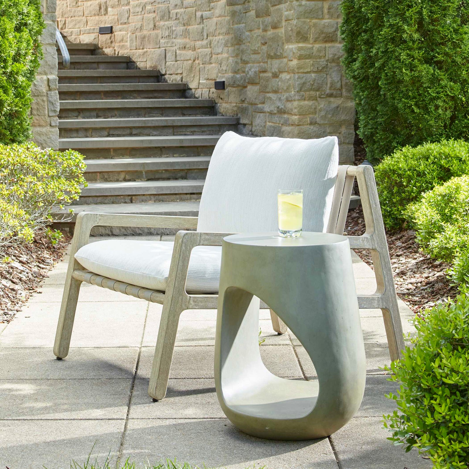 American Home Furniture Uttermost Lithos Gray Outdoor Accent Table