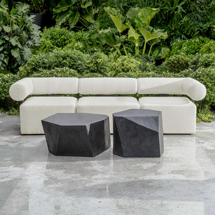 American Home Furniture Uttermost Bolster Back White Armless Outdoor Sofa