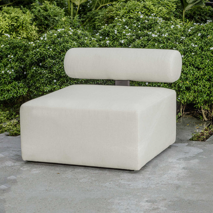 American Home Furniture Uttermost Bolster Back White Armless Outdoor Sofa