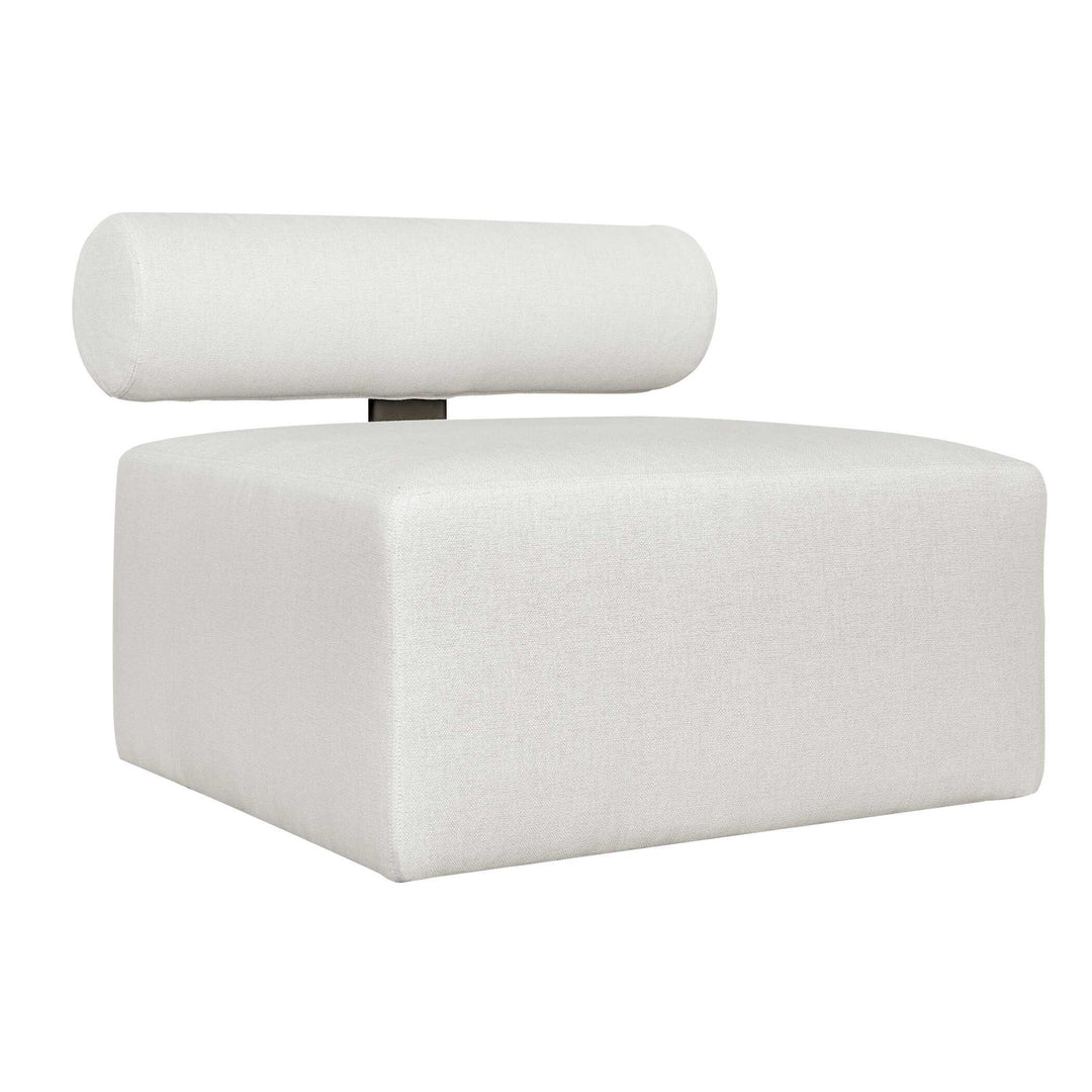 Bolster Back White Armless Outdoor Sofa - AmericanHomeFurniture