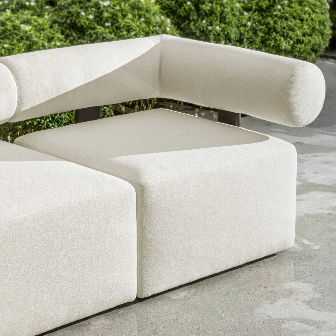 American Home Furniture Uttermost Bolster Back White Outdoor Corner Sofa