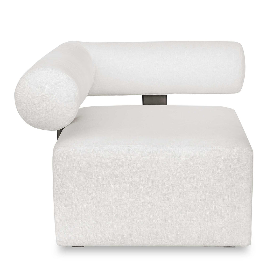 Bolster Back White Outdoor Corner Sofa - AmericanHomeFurniture