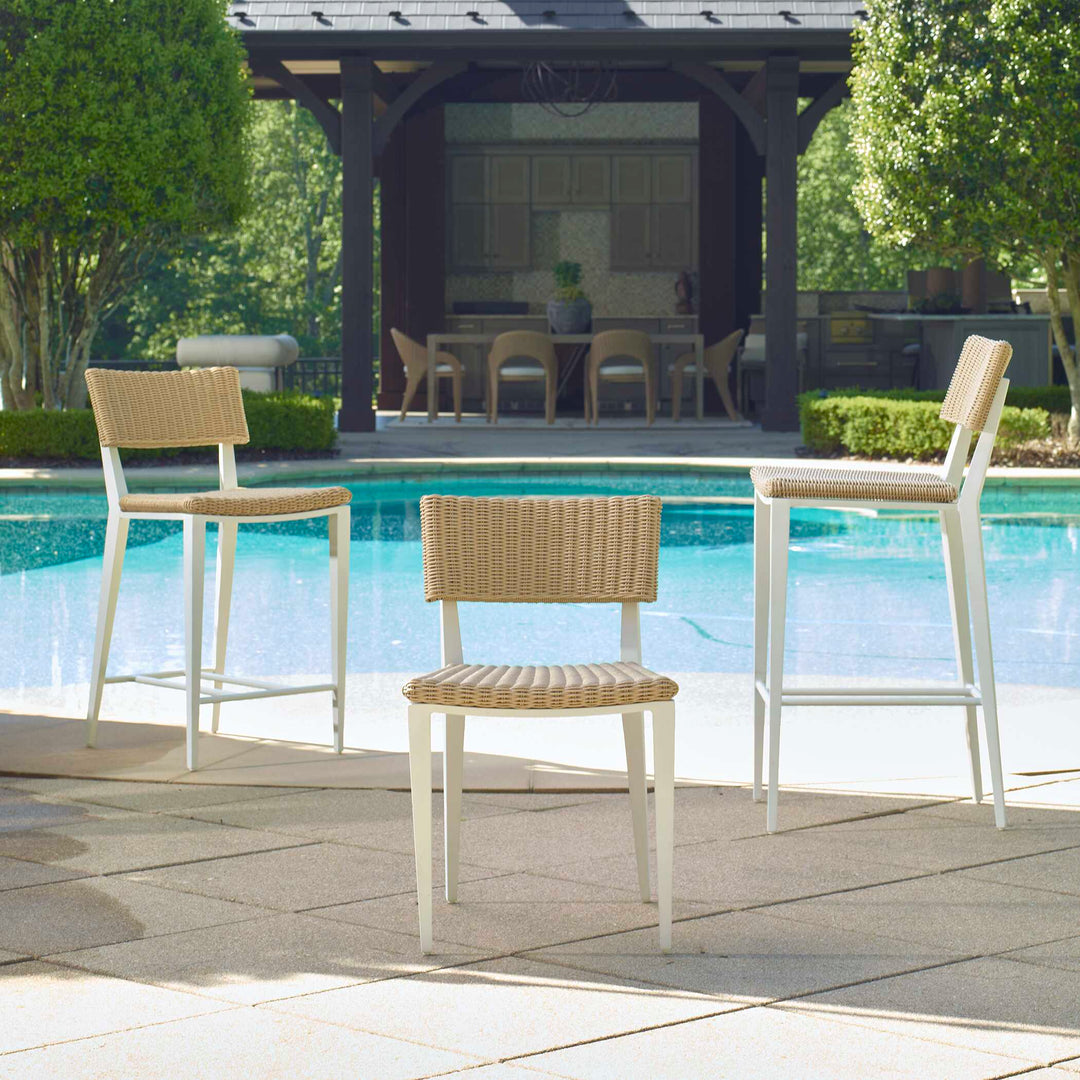 American Home Furniture Uttermost Calbas White Outdoor Counter Stool
