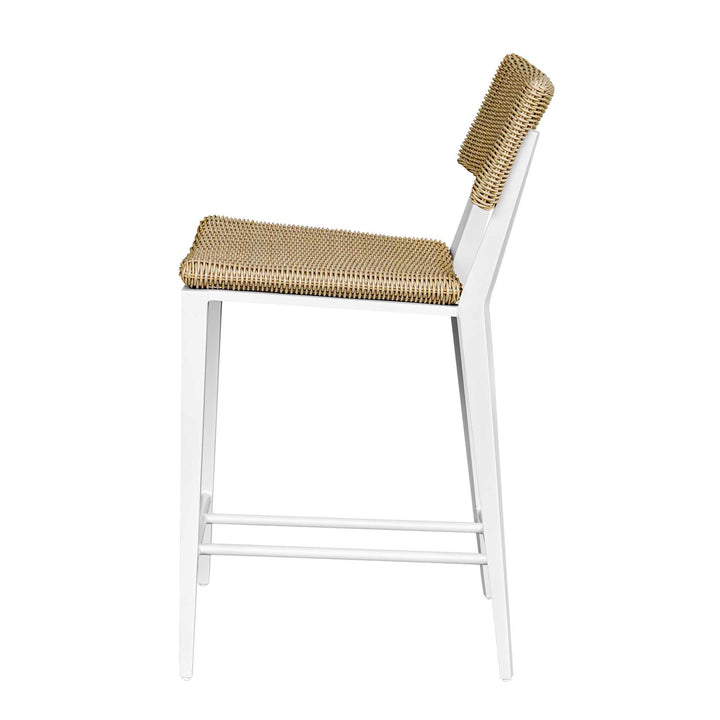 American Home Furniture Uttermost Calbas White Outdoor Counter Stool
