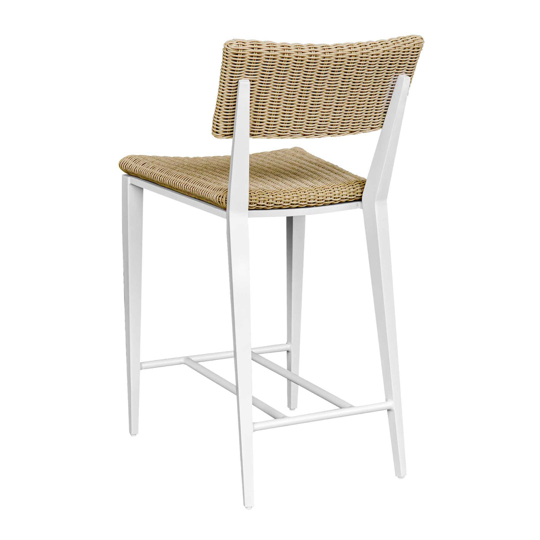 American Home Furniture Uttermost Calbas White Outdoor Counter Stool