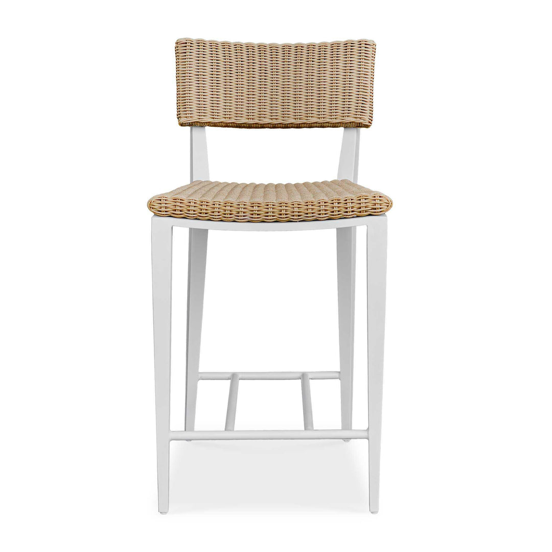 Calbas White Outdoor Counter Stool - AmericanHomeFurniture