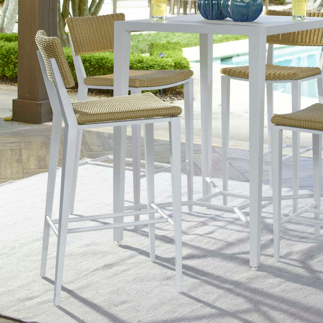 American Home Furniture Uttermost Calbas White Outdoor Bar Stool