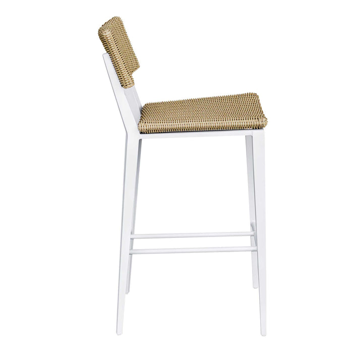American Home Furniture Uttermost Calbas White Outdoor Bar Stool