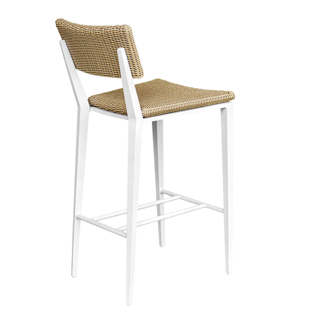 American Home Furniture Uttermost Calbas White Outdoor Bar Stool