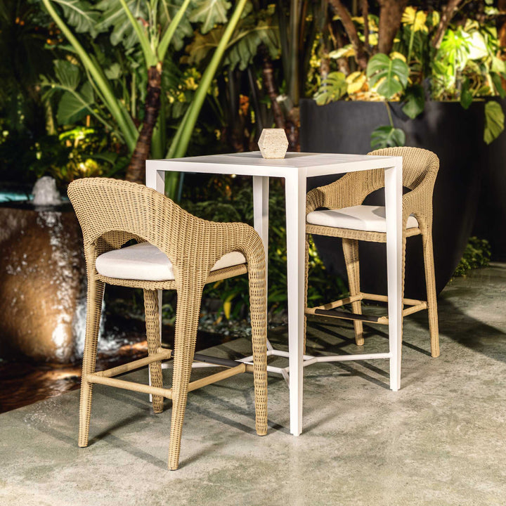 American Home Furniture Uttermost Montellano White Outdoor Bar Table