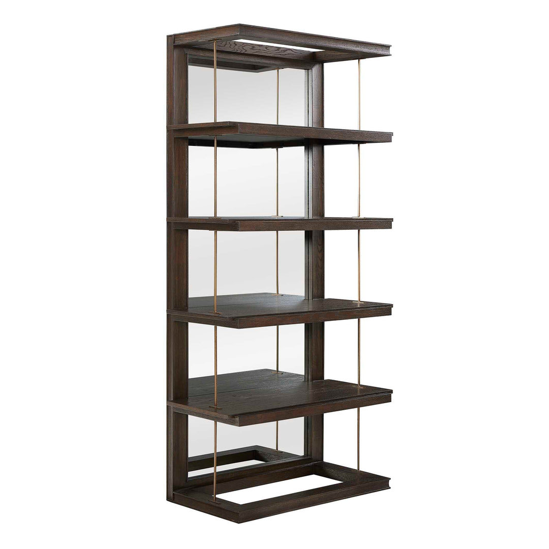 American Home Furniture Uttermost Kai Dark Walnut Etagere