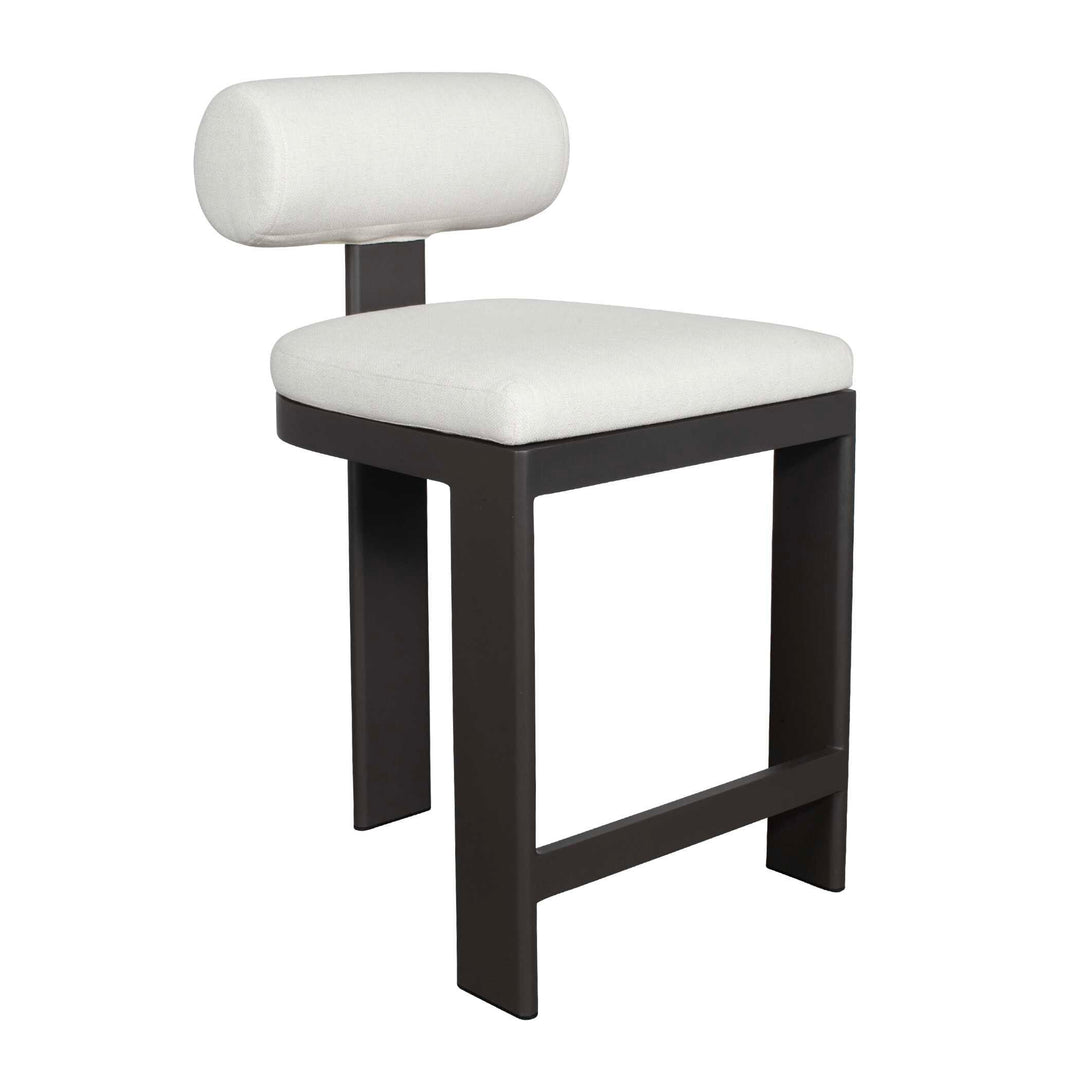 Bolster Back White Outdoor Counter Stool - AmericanHomeFurniture