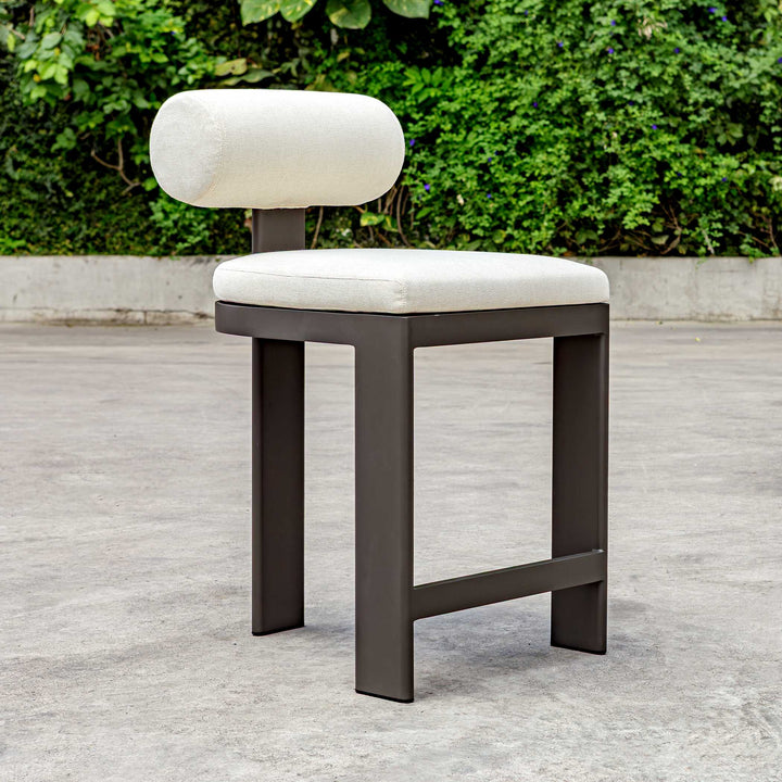 American Home Furniture Uttermost Bolster Back White Outdoor Counter Stool