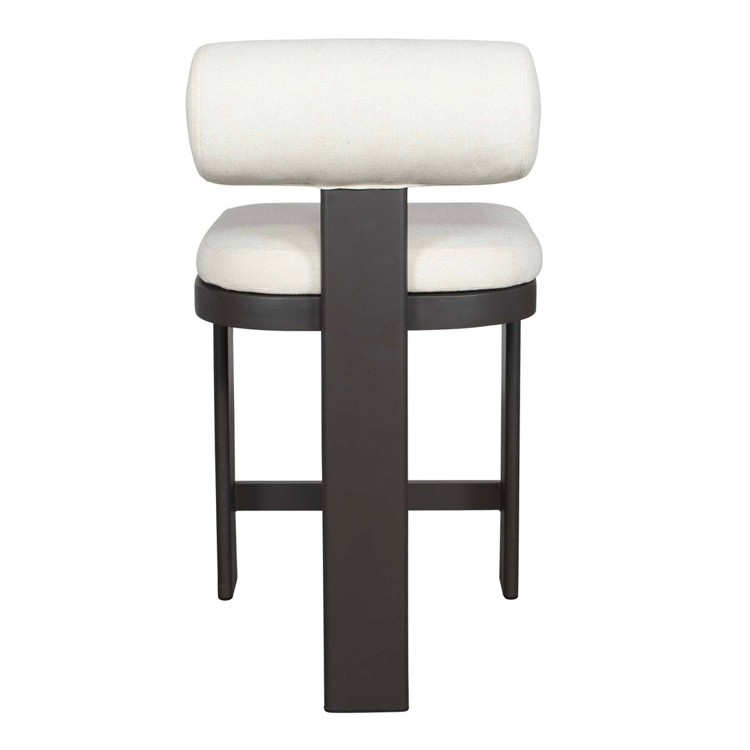 American Home Furniture Uttermost Bolster Back White Outdoor Counter Stool