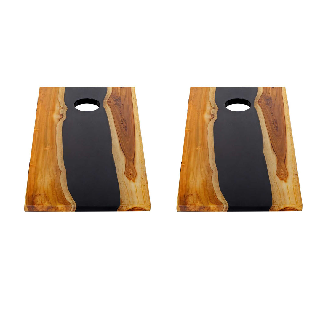 American Home Furniture Uttermost Clearwood Black Cornhole Game Set of 2