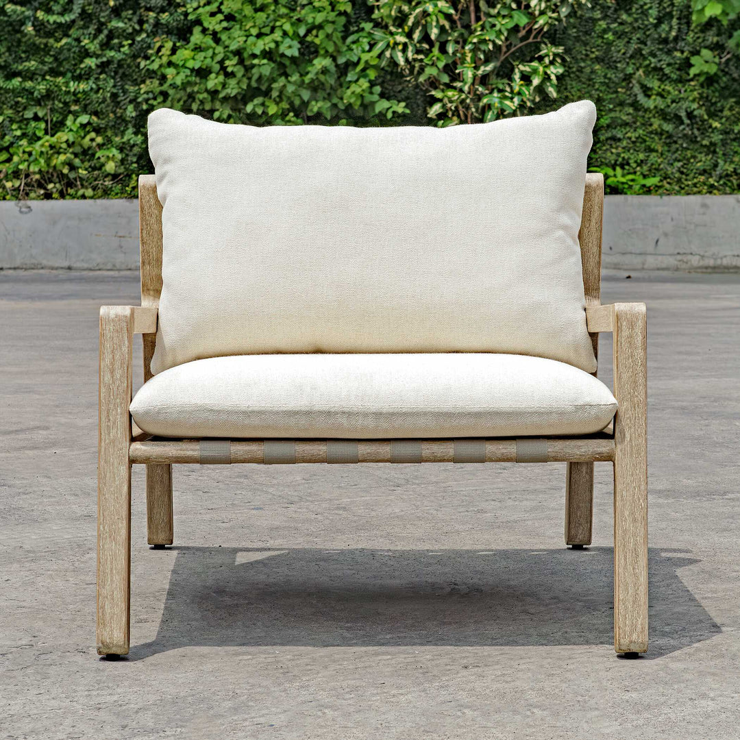 American Home Furniture Uttermost Strapped Outdoor Lounge Chair