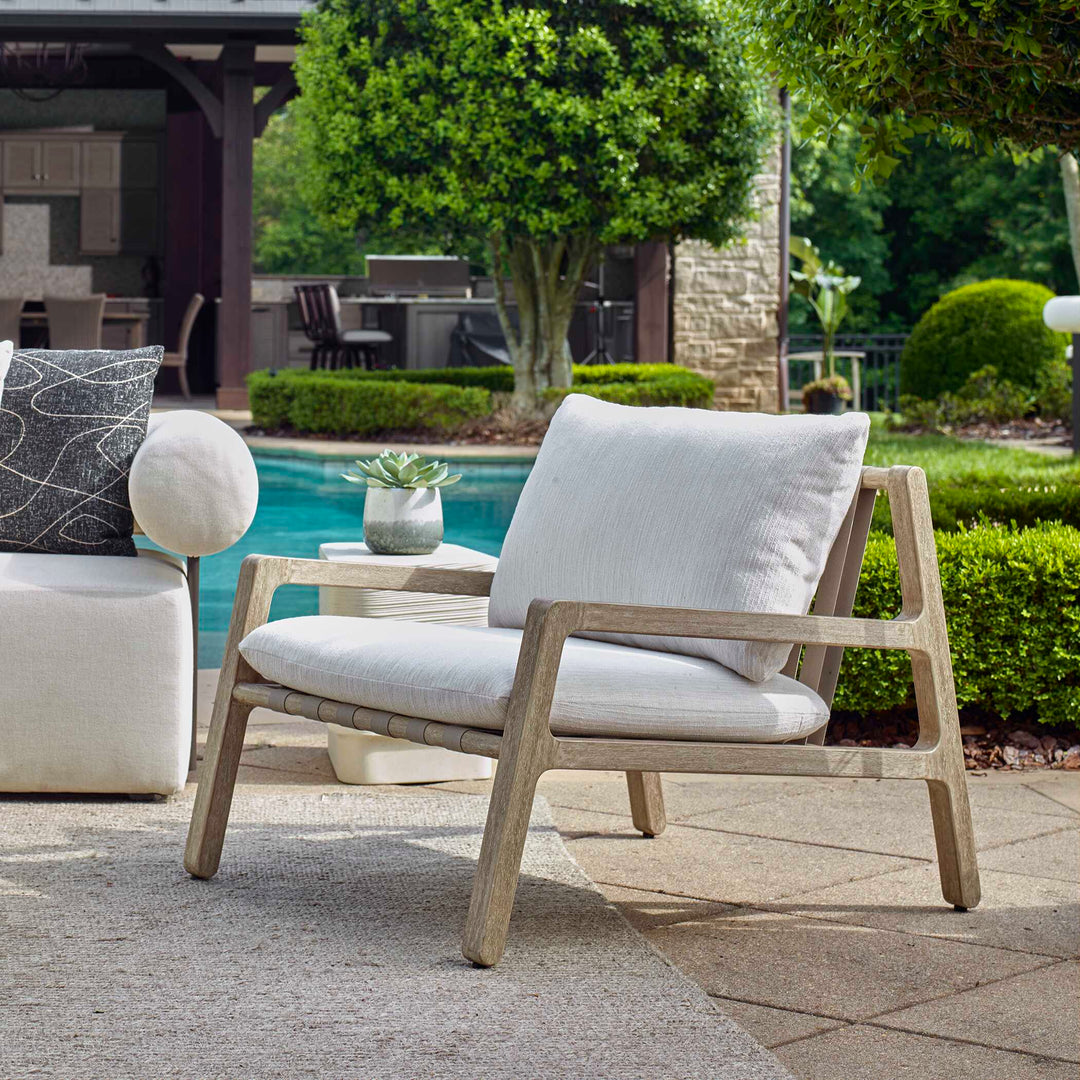 American Home Furniture Uttermost Strapped Outdoor Lounge Chair
