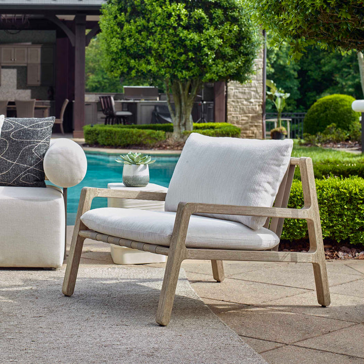 American Home Furniture Uttermost Strapped Outdoor Lounge Chair