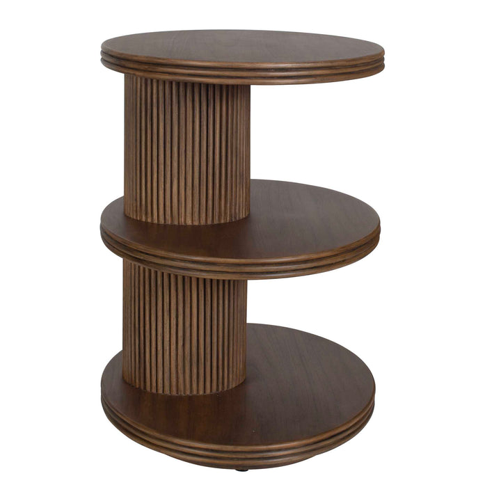 Top Tier Oval Walnut Side Table