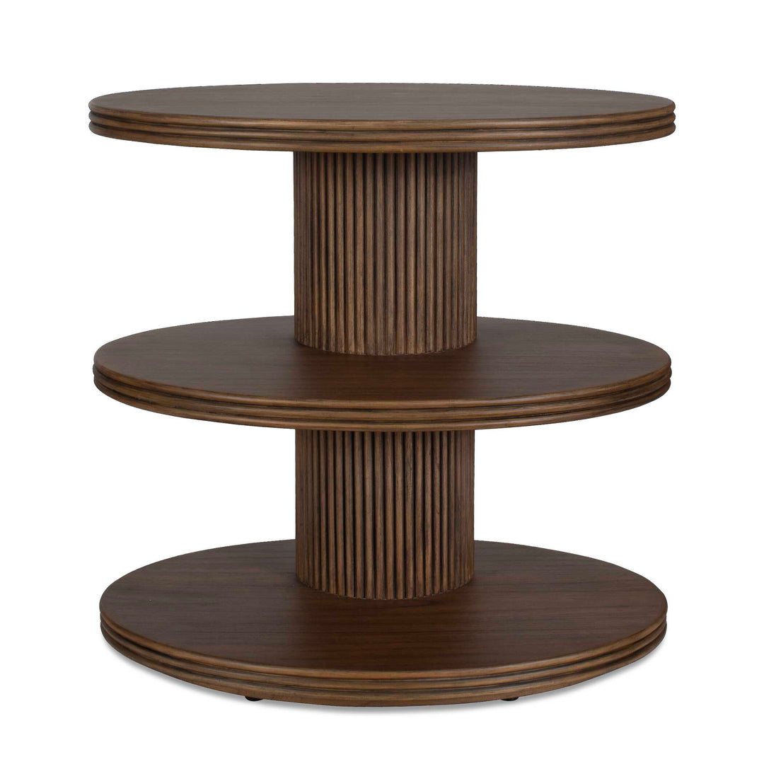Top Tier Oval Walnut Side Table