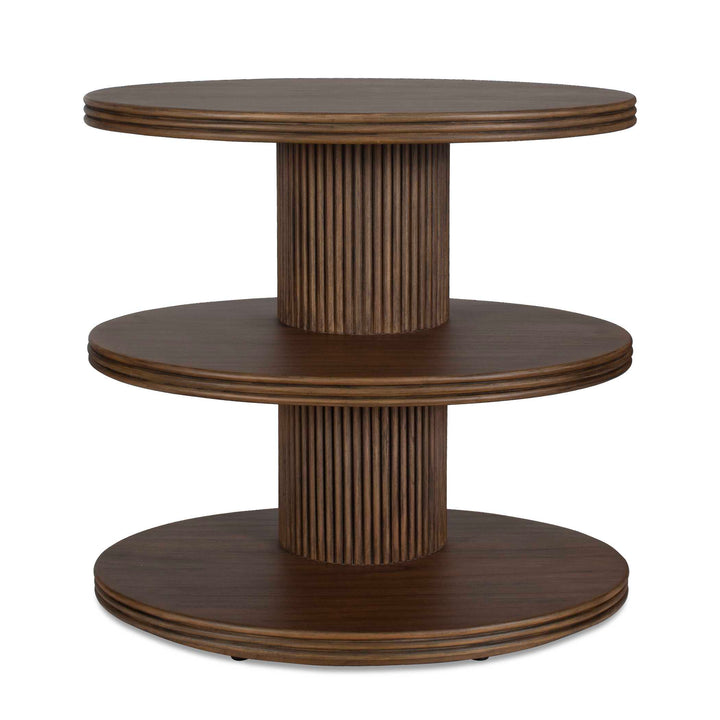 Top Tier Oval Walnut Side Table