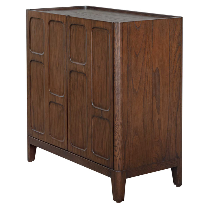 On The Block 2 Door Walnut Cabinet
