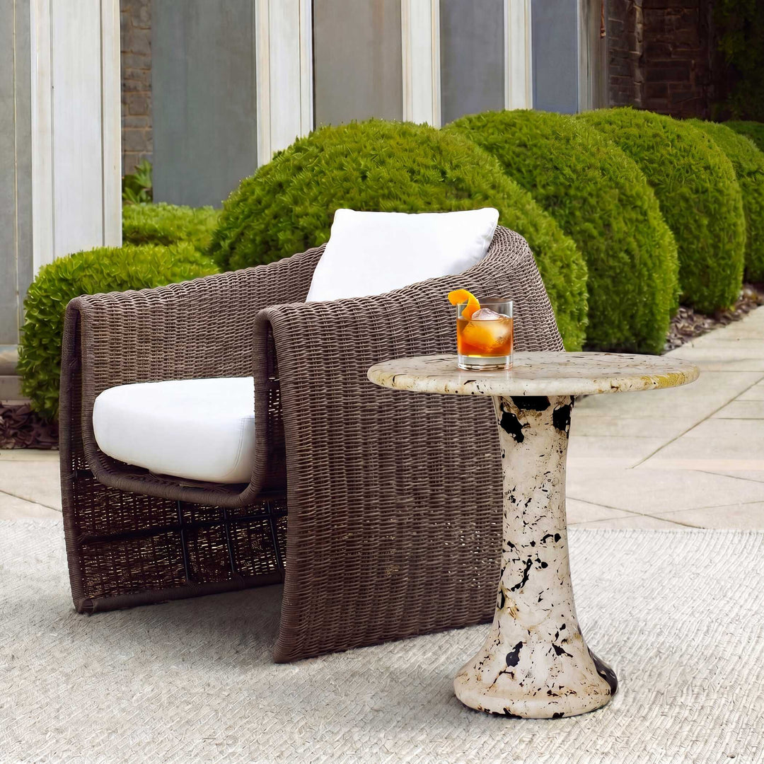 Cadas Indoor-Outdoor Stone Side Table