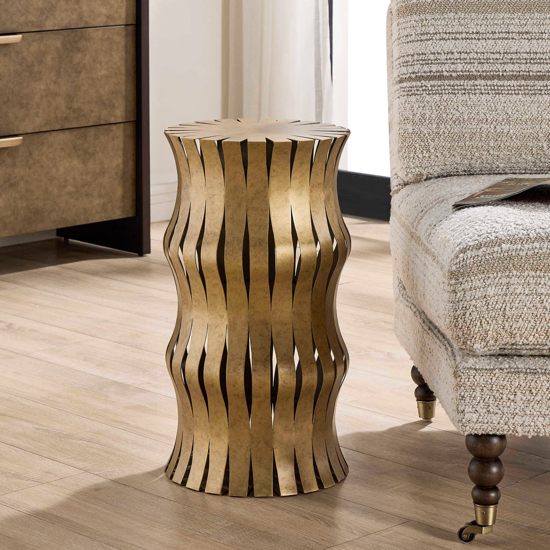 Arida Aged Gold Accent Table