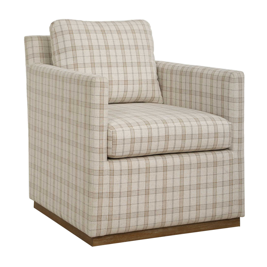 Basie Casual Linen Swivel Chair