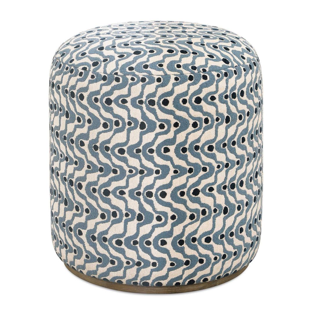 Cas Blue Fabric Ottoman