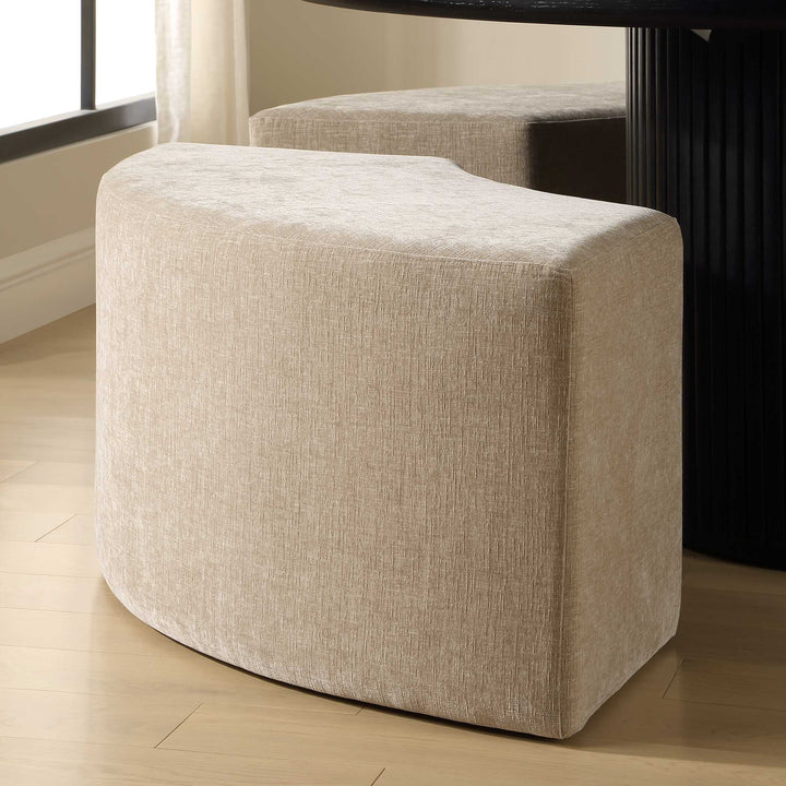 Khai Rounded Plush Dining Bench
