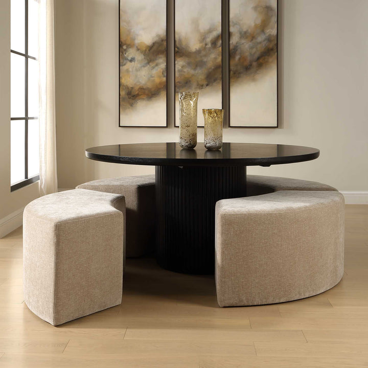 Khai Rounded Plush Dining Bench