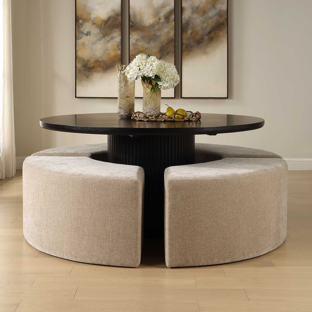 Khai Rounded Plush Dining Bench