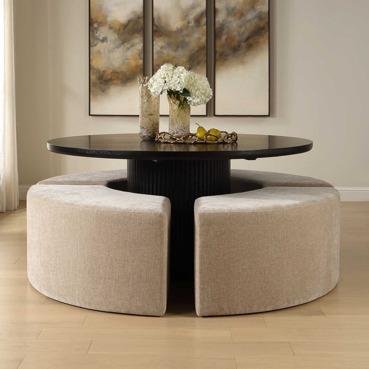 Khai Rounded Plush Dining Bench