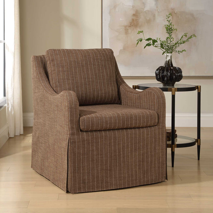 Luisa Pinstripe Swivel Chair