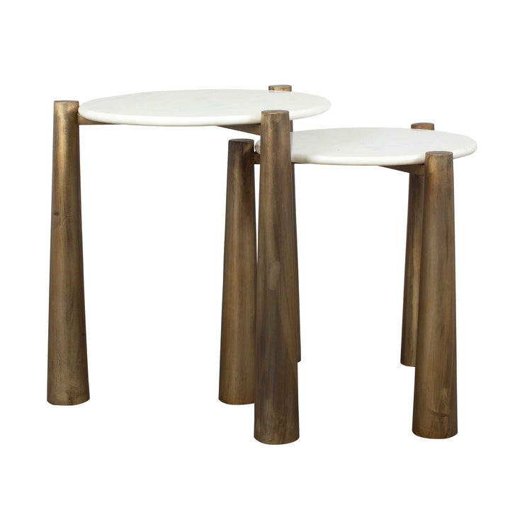 Claridge White Marble Nesting Tables Set of 2