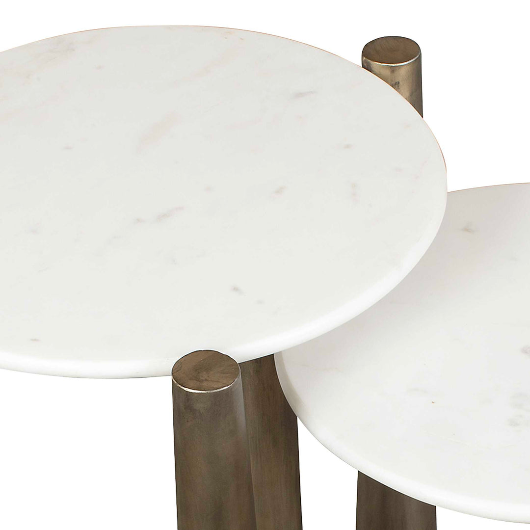 Claridge White Marble Nesting Tables Set of 2