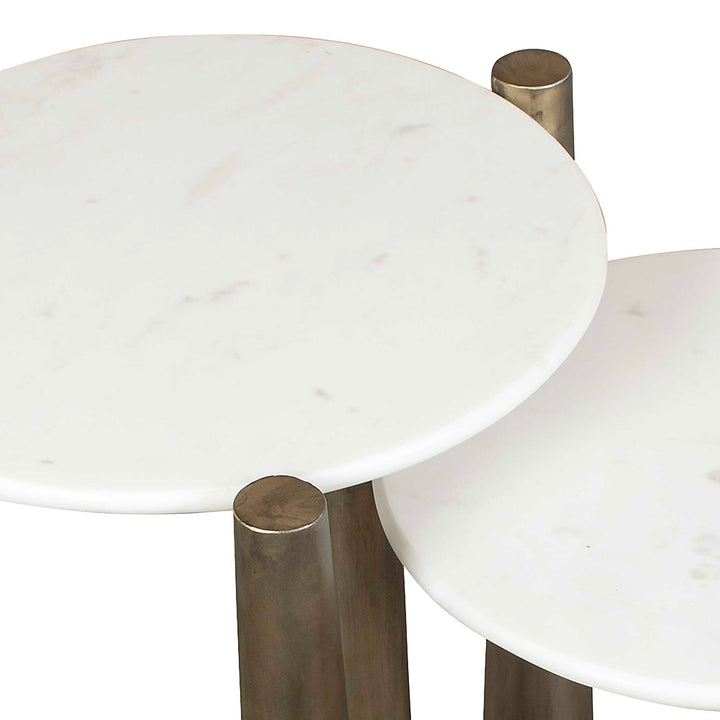 Claridge White Marble Nesting Tables Set of 2