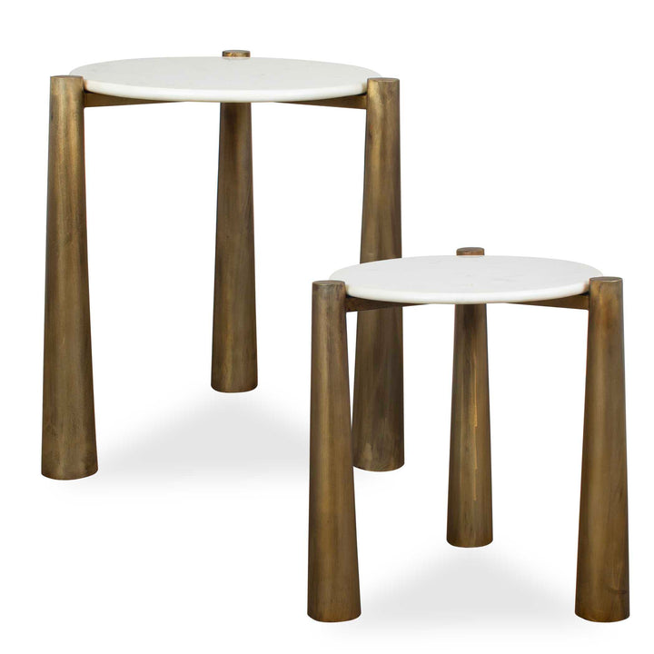 Claridge White Marble Nesting Tables Set of 2
