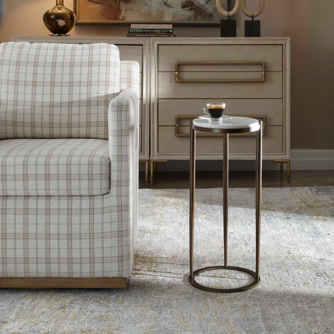 Mercier Round Marble Accent Table