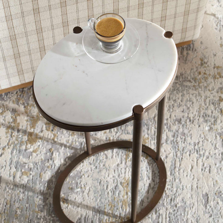 Mercier Round Marble Accent Table