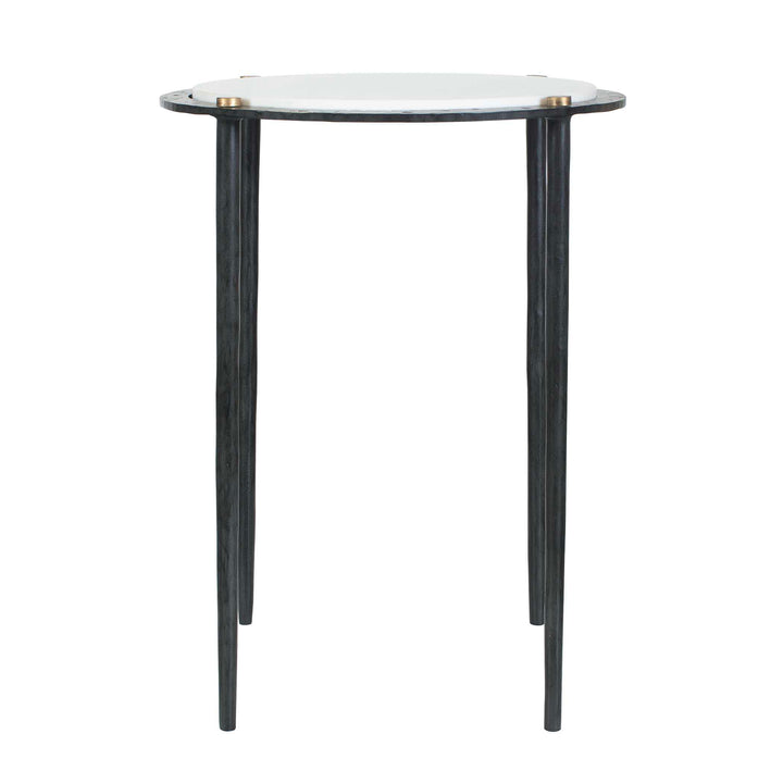 Wren Round White Marble Accent Table
