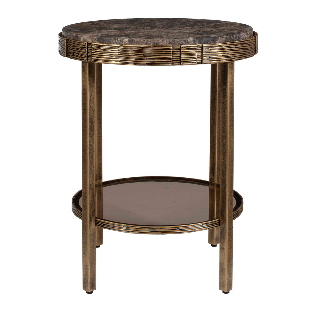 Cusano Round Dark Marble Accent Table