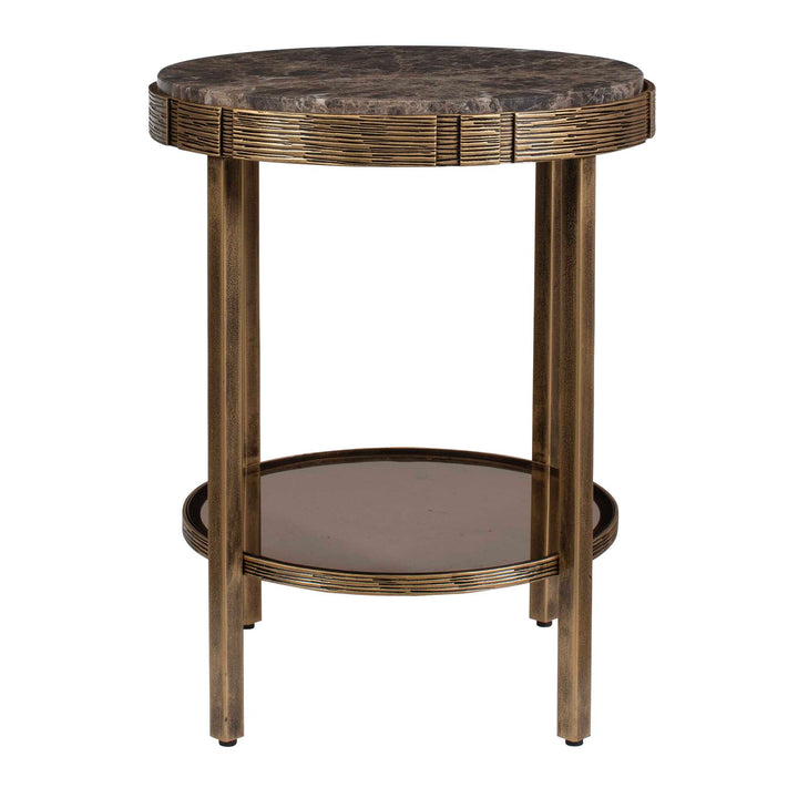 Cusano Round Dark Marble Accent Table