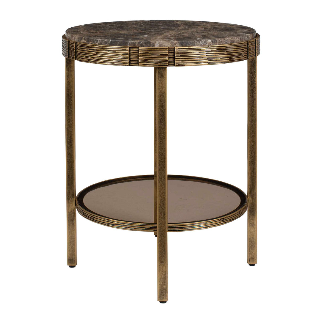 Cusano Round Dark Marble Accent Table